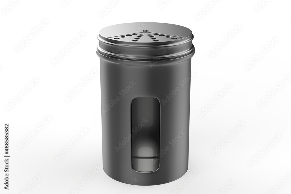 Spice Jar Salt Mockup isolated on background. 3d illustration Spice Jar Salt Mockup isolated on background. 3d illustration