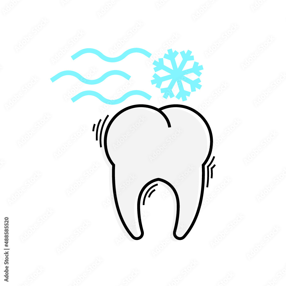 tooth icon with sensitive problem on white background.
tooth icon with sensitive problem on white background.