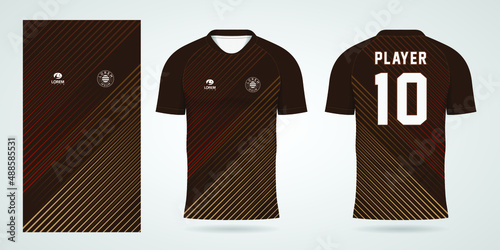 brown sports shirt jersey design template