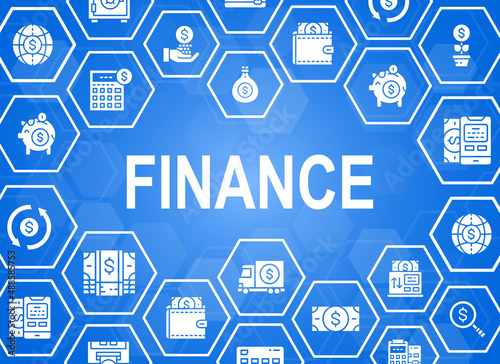 Money and Banking icons banner. Credit Card, Currency Exchange, Atm, Terminal icons web header banner. Vector illustration modern layout template.