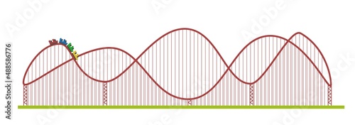 Rollercoaster ride in amusement park