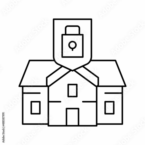 house protect line icon vector illustration flat