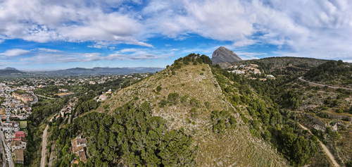 Aerial views from Javea`s town in a cloudy day