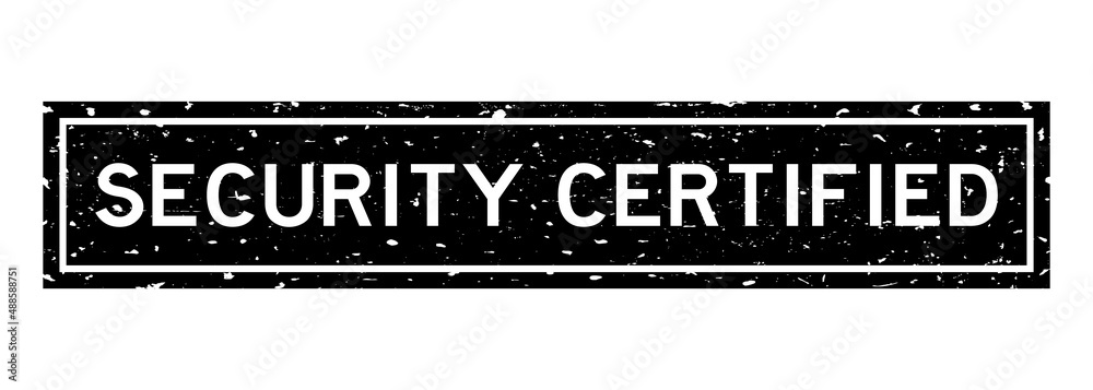 Grunge black security certified word square rubber seal stamp on white background Grunge black security certified word square rubber seal stamp on white background