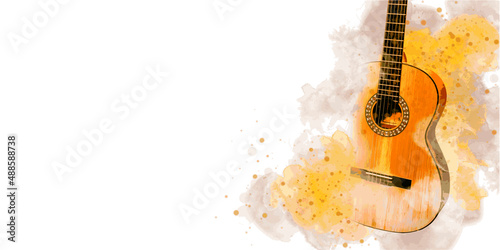 Guitar music illustration with abstract effects.