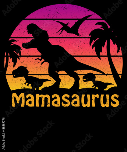 Mamasaurus - Mother’s Day T-shirt Design Typography SVG Cut File  photo