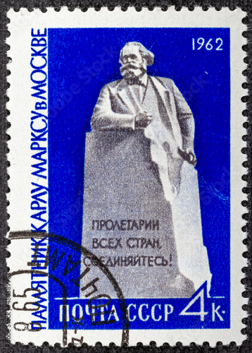 USSR - CIRCA 1962: The postal stamp printed in the USSR which shows Karl Marks, CIRCA 1962.