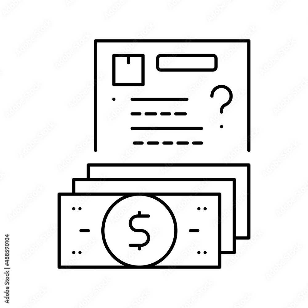 budget approval line icon vector illustration budget approval line icon vector illustration