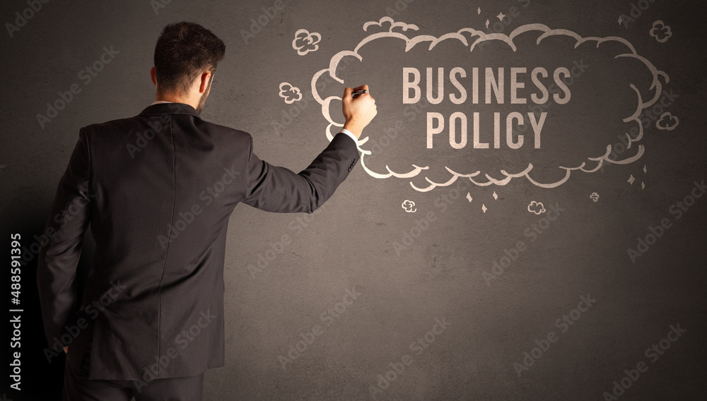 businessman drawing a cloud with inscription businessman drawing a cloud with inscription