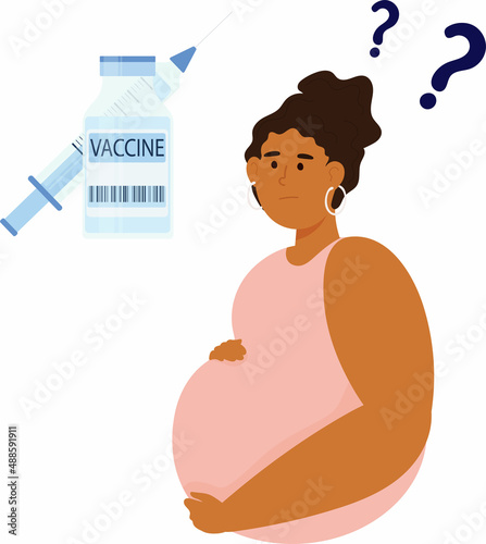 A pregnant woman chooses between a coronavirus vaccine and not getting vaccinated