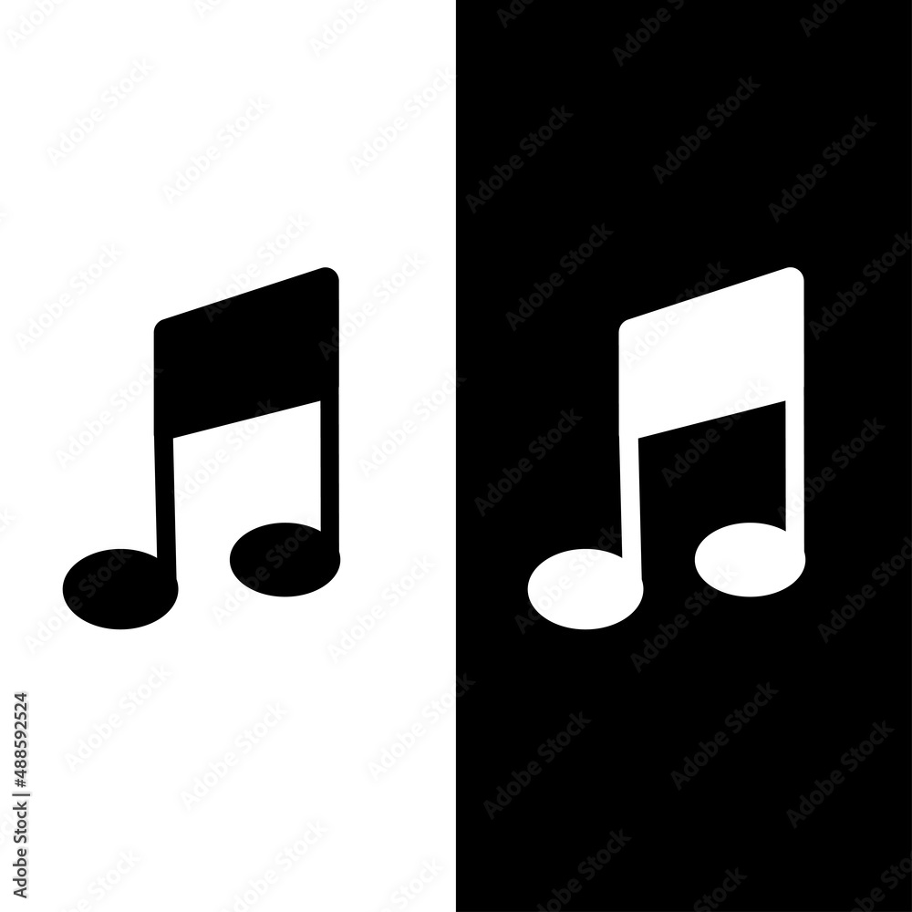 Music notation outline icon on white and black background. app Vector Music notation outline icon on white and black background. app Vector