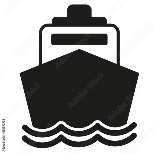 Ship flat icon. . Cruise, tour, delivery concept transport sign. illustration