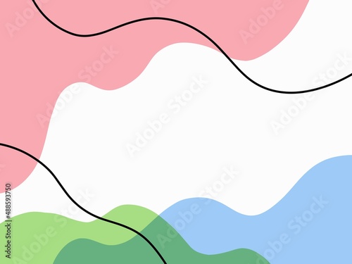Hand Drawn Minimalist Fluid Shapes Background Illustration