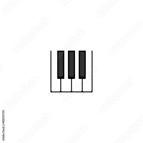 Piano keyboard icon. Isolated vector illustration on white background.