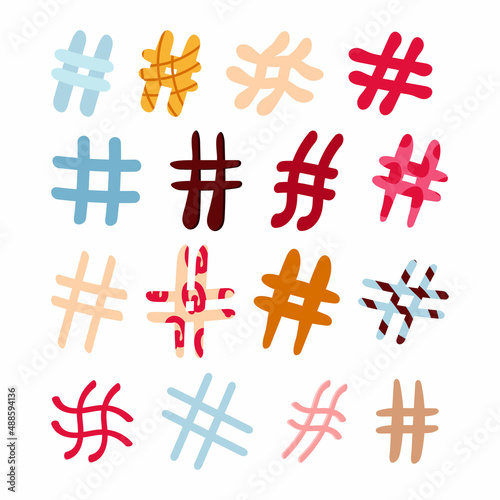 Hand drawn style illustration. Vector social media on a white isolated background