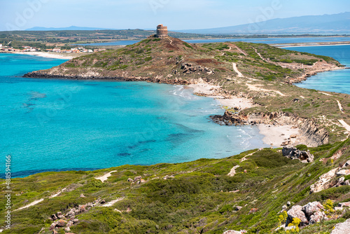 Panorama della penisola di San Giovanni di Sinis e Tharros, vicino a Cabras, in Sardegna, Italia  photo