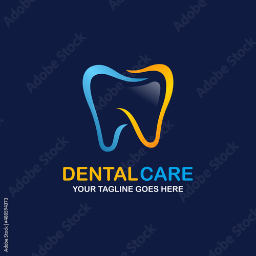 Dental care logo design vector illustration. Dental logo. Orthodontic logo