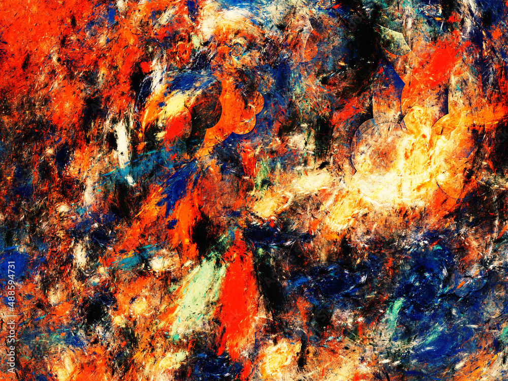 orange abstract fractal background 3d rendering illustration