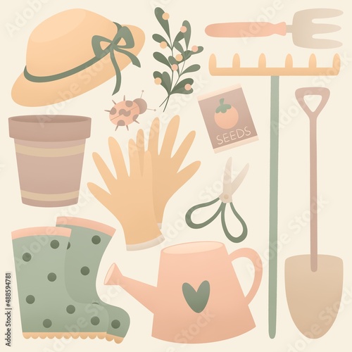 cute gardening spring sticker pack