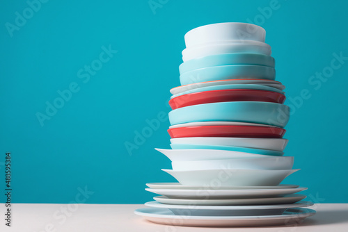 Canvas Print Pile of colorful dishes