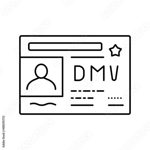 dmv driver license requirements line icon vector illustration photo
