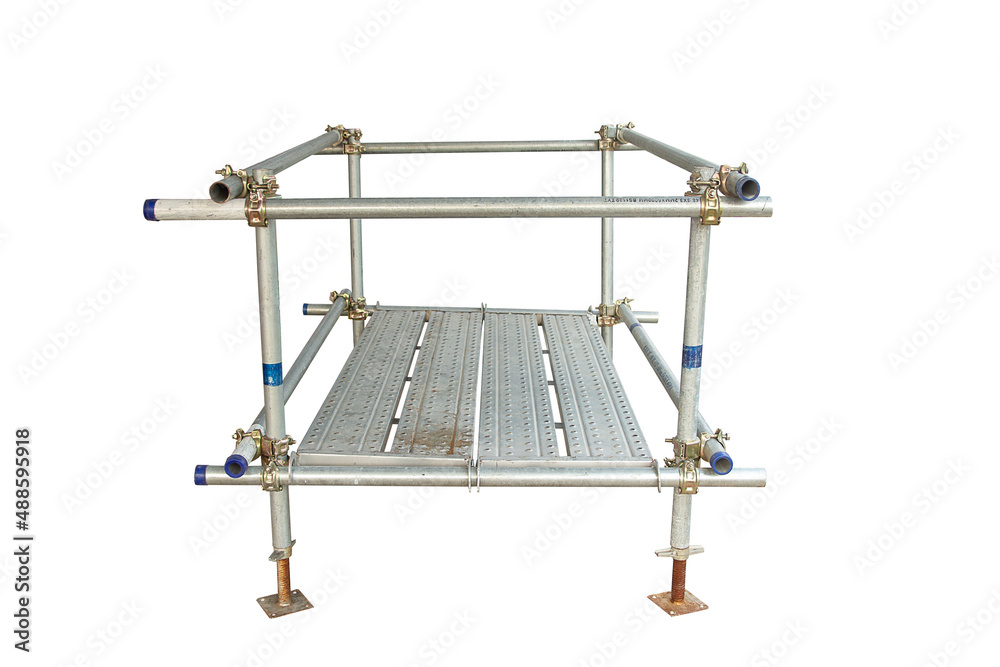 scaffolding, white background, used in construction. scaffolding, white background, used in construction.