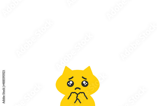 涙目で見つめるかわいい猫 - ぴえんの絵文字のようなの表情の素材
