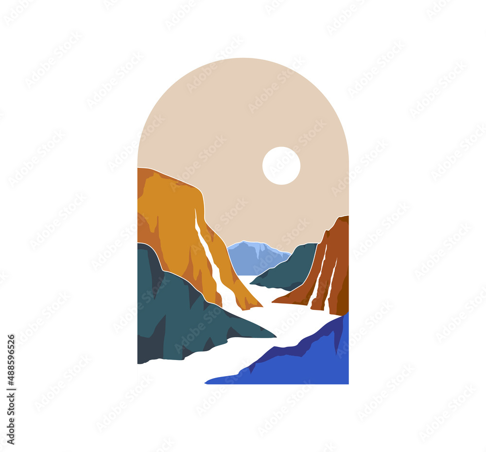 Aesthetic mid century landscape Aesthetic mid century landscape