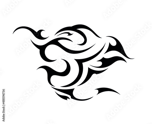 crow head abstract tattoo symbol emblem