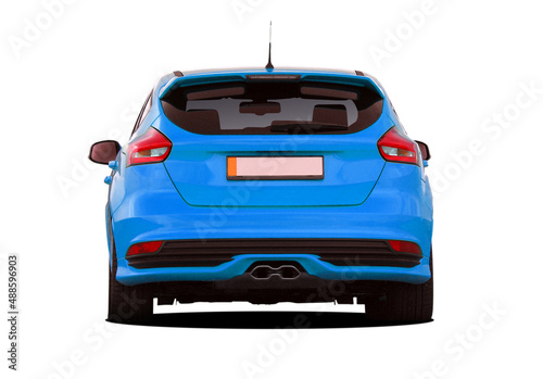 Obraz na płótnie Blue sports car back view