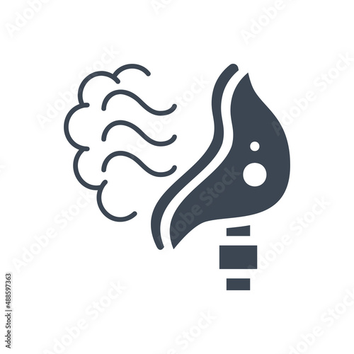 Mechanical ventilation related vector glyph icon. Medical ventilator sign. Isolated on white background. Editable vector illustration