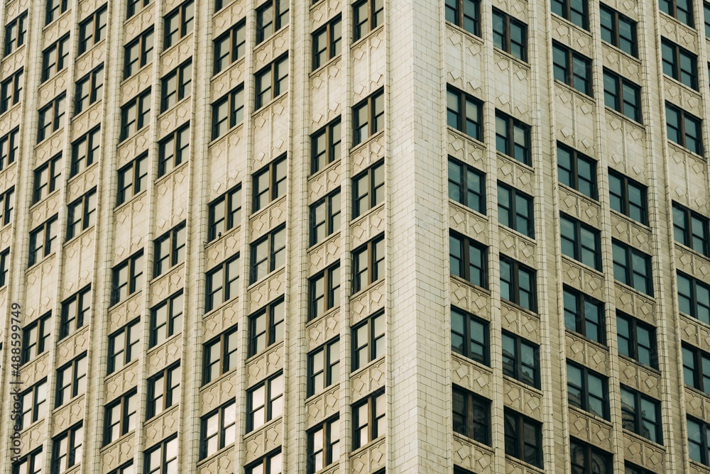 Architectural details in downtown Detroit, Michigan