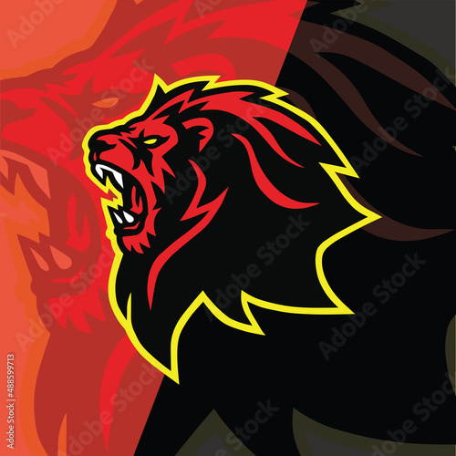 Lion Head Roaring Logo Vector Esports Sports Mascot Design Icon