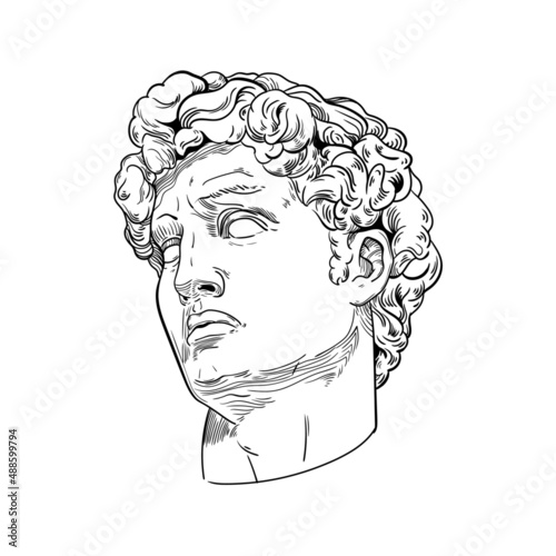 illustration statue of david head art