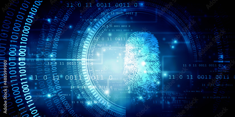 Obraz premium Fingerprint Scanning Technology Concept 2d Illustration