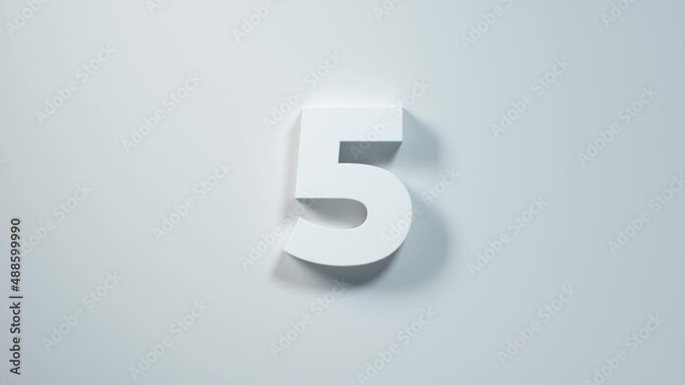 10 to 0 White Countdown. 3D digits Top ten counter. 10 second timer in simple minimal style. White numbers on white background. For intros, quiz 10 to 0 White Countdown. 3D digits Top ten counter. 10 second timer in simple minimal style. White numbers on white background. For intros, quiz