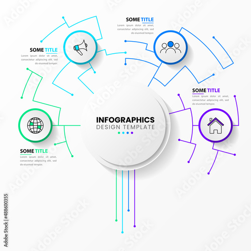 Infographic template with icons and 4 options or steps. Tree. Technology.