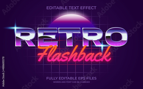 80s retro flashback editable text effect  photo