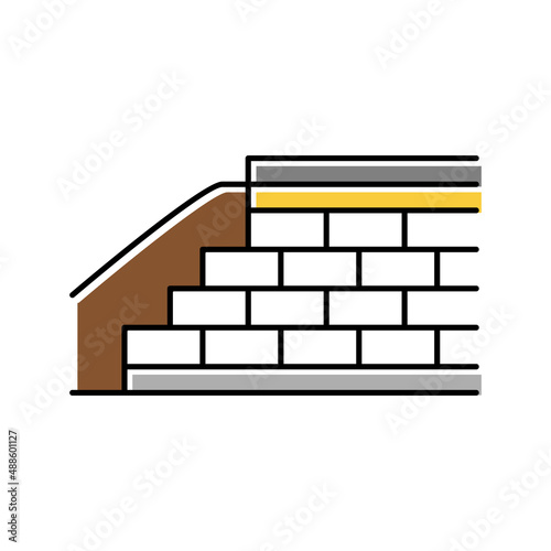 embankment construction color icon vector illustration