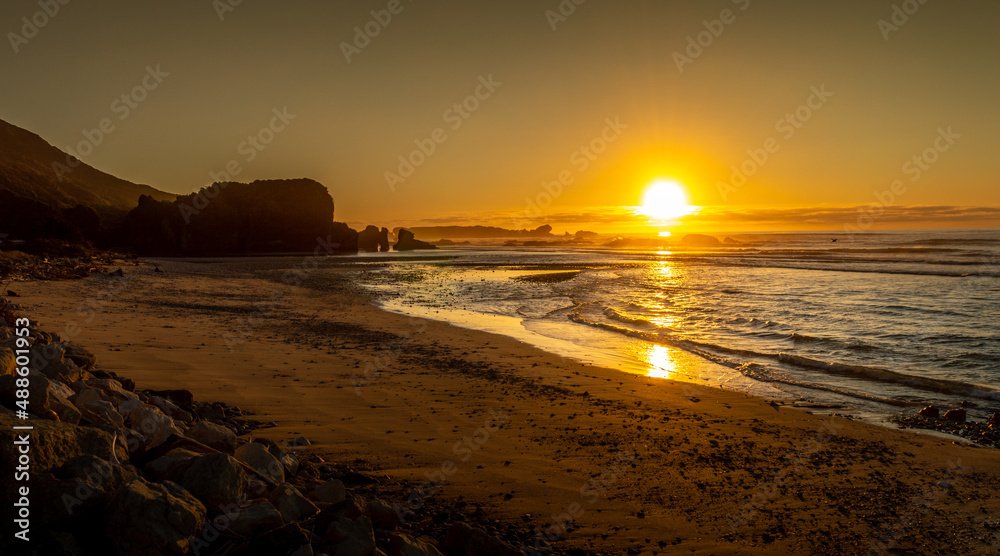 Un coucher de soleil en Nouvelle Zélande