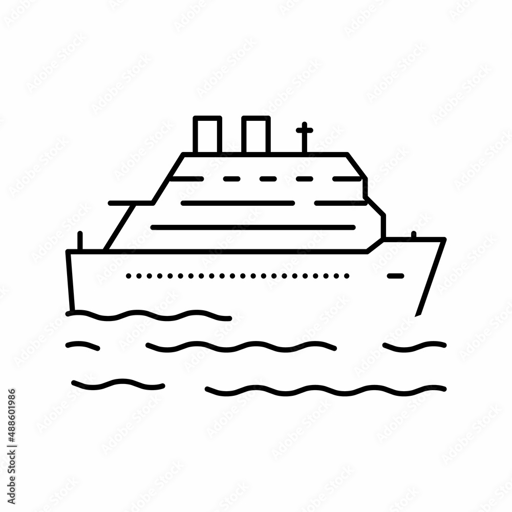 cruise summer vacation line icon vector illustration cruise summer vacation line icon vector illustration
