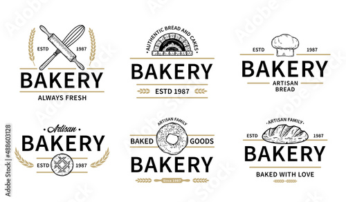 Vector bakery badges, icons and design elements