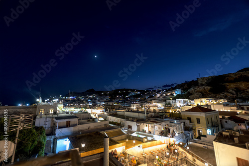 lindos at night