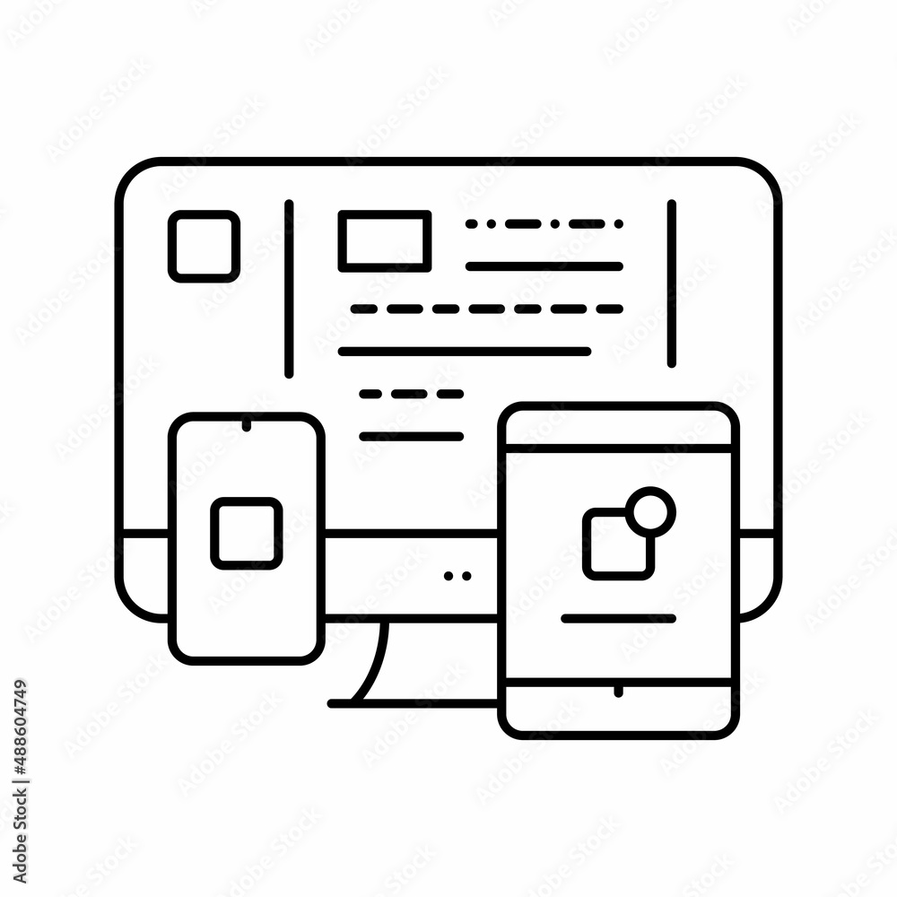 application software line icon vector illustration