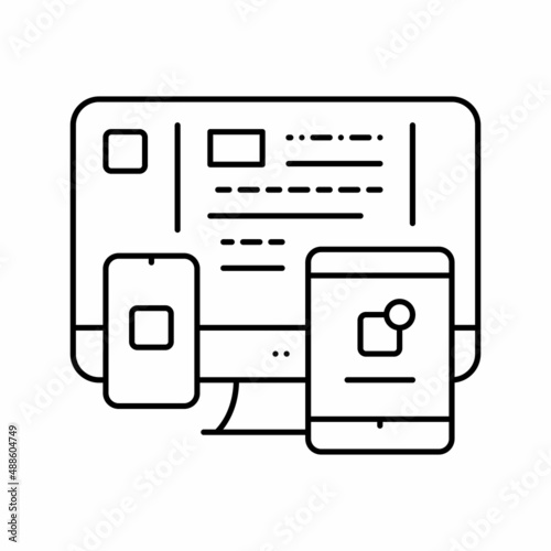 application software line icon vector illustration