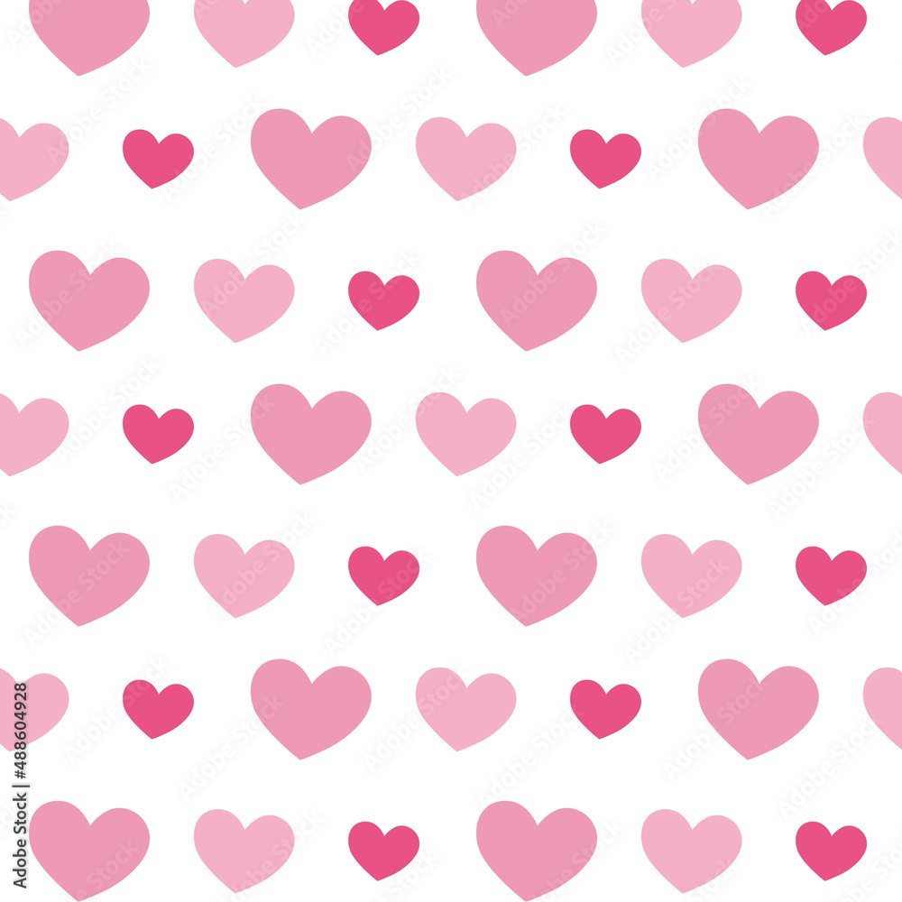 Red heart pattern. Love background Web	