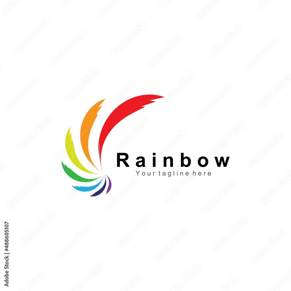 Obraz premium Rainbow icon logo vector template illustration design