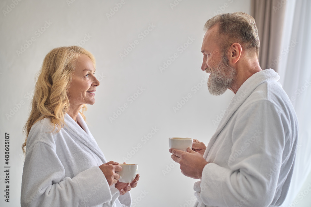 A man and a woman feeling relaxed and happy together A man and a woman feeling relaxed and happy together