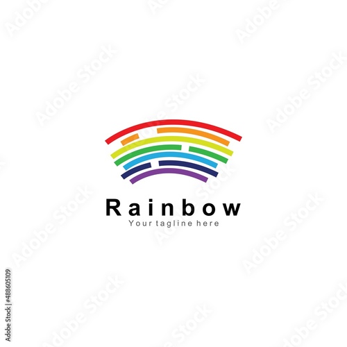 Free Download Rainbow icon logo vector template illustration design - GFXLoad