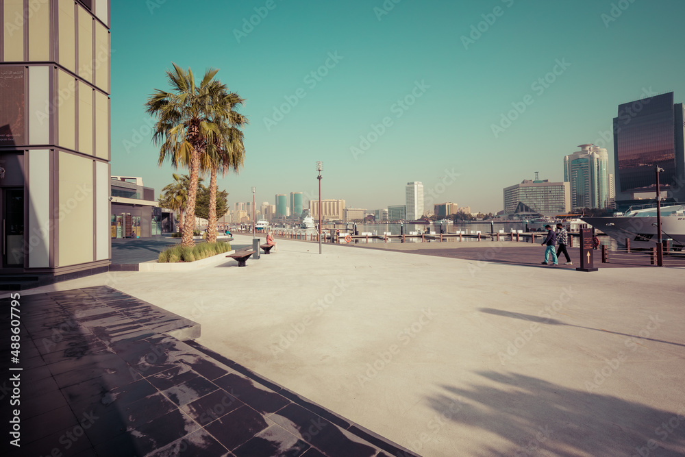 Modern part of Bay Creek, Dubai Deira Old Town. United Arab Emirates. Middle East. Modern part of Bay Creek, Dubai Deira Old Town. United Arab Emirates. Middle East.